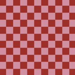 Detalle del estampado de cuadros marrones de la bolsa de asas Lori Barcelona